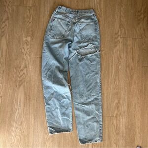 BDG Deconstructed High Rise Light Wash Mom Jeans